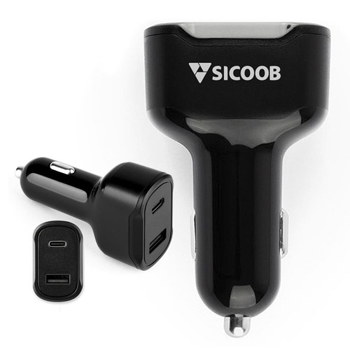 Adaptador Veicular Volt com USB-C e USB-A