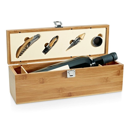 Box NoirWine Vinho 4 Peças em Bambu