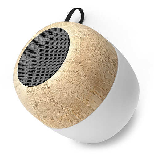 Caixa de Som Candeia em Bambu com Luz LED