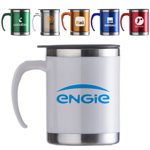 Caneca Acrílica Mia Cristal Inox 400ml