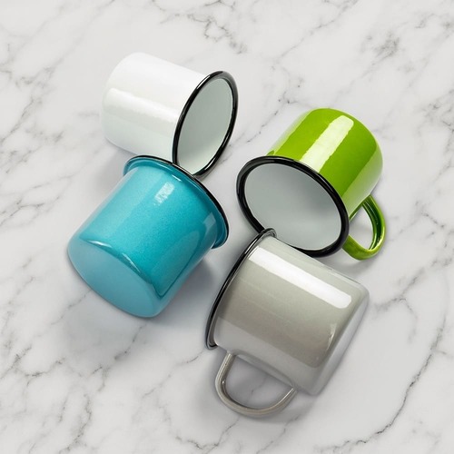 Caneca Retrô Solid Esmaltada Inox 370ml