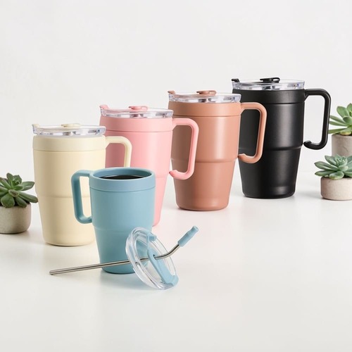 Caneca Térmica Pure Inox 600ml com Canudo