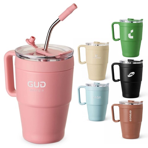 Caneca Térmica Pure Inox 600ml com Canudo