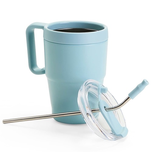 Caneca Térmica Pure Inox 600ml com Canudo