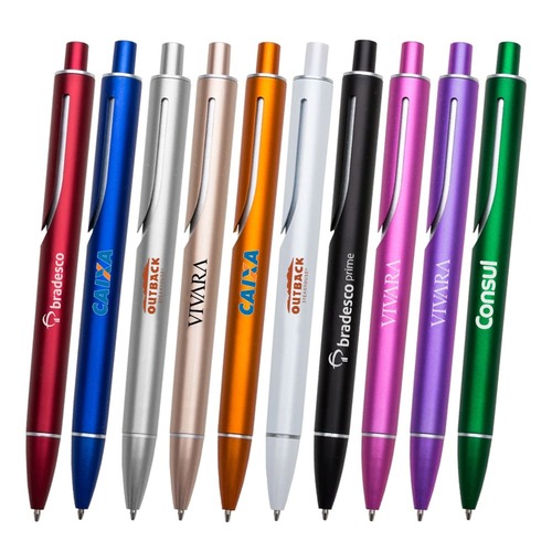 Caneta Bruna Slim Esferográfica Prata