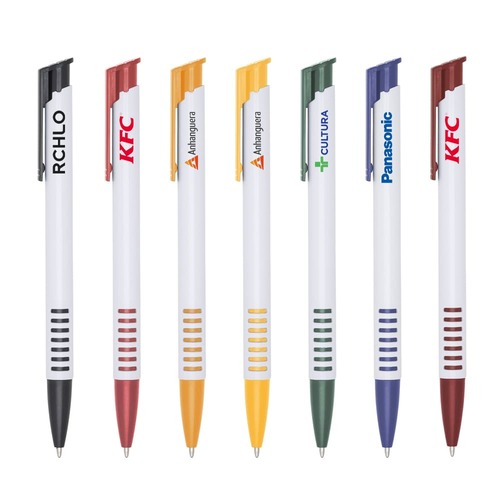 Caneta Clara Duo Bicolor com Base Vazada