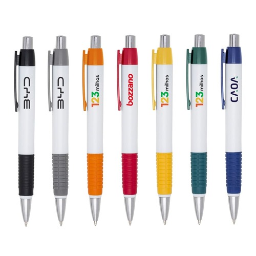 Caneta Theo Mix com Grip e Clip Colorido