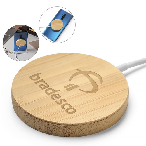 Carregador por Indução Gaia em Bambu