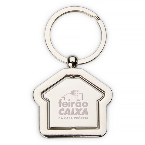 Chaveiro Casa KeyHome Giratório Metálico