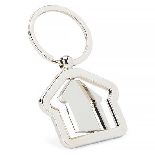 Chaveiro Casa KeyHome Giratório Metálico