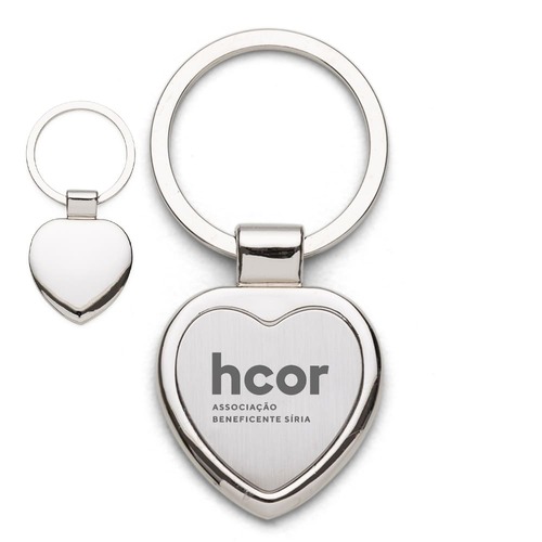 Chaveiro Coração Heart Inox Prateado