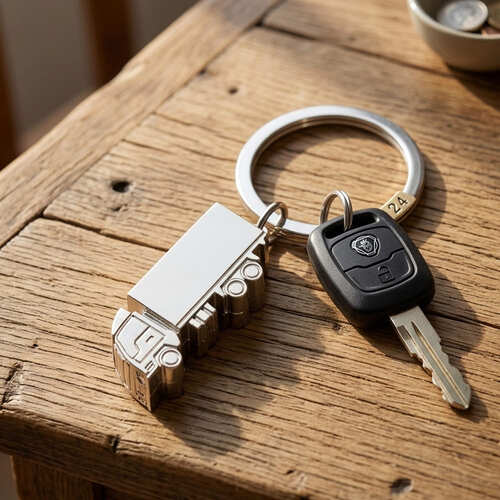 Chaveiro KeyTruck Caminhão 3D Metálico