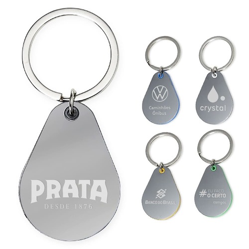 Chaveiro Rain Drop Grafite com Interior Color
