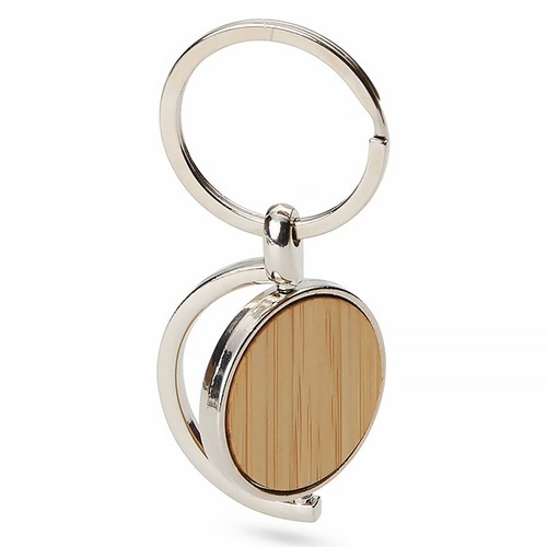 Chaveiro Redondo KeyGrip Bambu e Metal