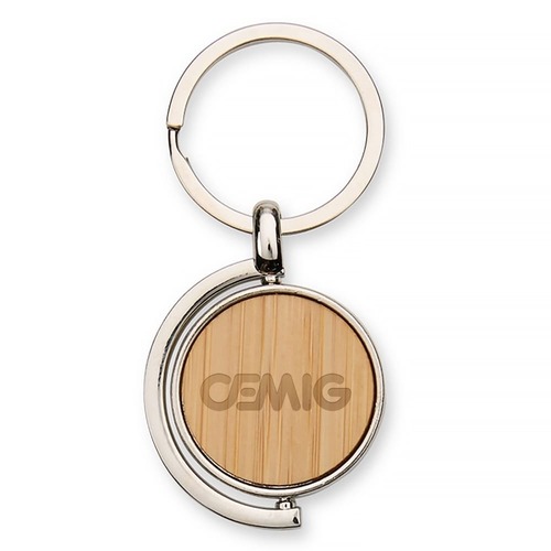 Chaveiro Redondo KeyGrip Bambu e Metal
