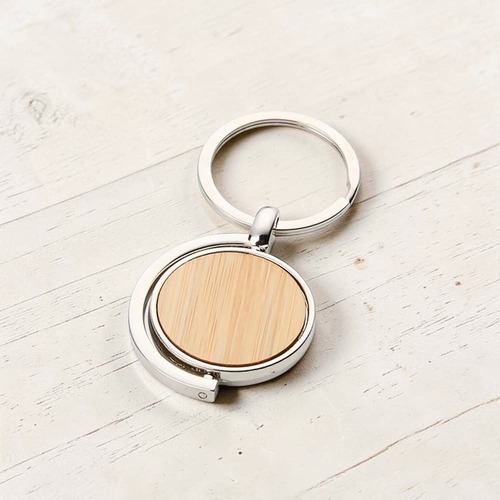 Chaveiro Redondo KeyGrip Bambu e Metal