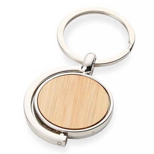 Chaveiro Redondo KeyGrip Bambu e Metal