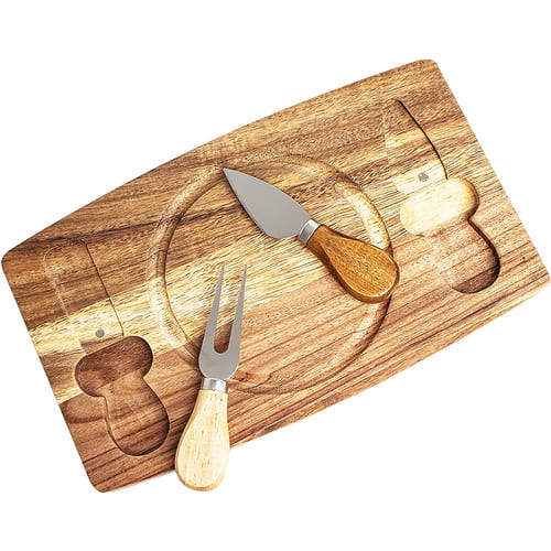 Conjunto Degusta Cheese de 3 Peças com Tábua