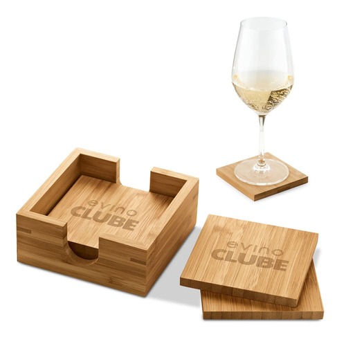 Conjunto EcoFour Porta-Copos de Bambu