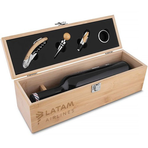 Conjunto Prime Wine Four e Maleta de Bambu