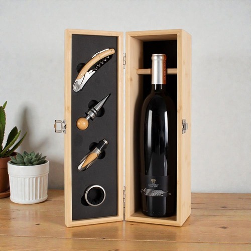 Conjunto Prime Wine Four e Maleta de Bambu