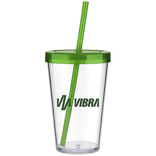 Copo Cristal Poliestireno Canudo 600ml