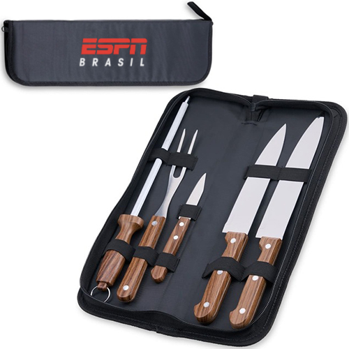 Estojo Brasa Grill 5 Peças para Churrasco