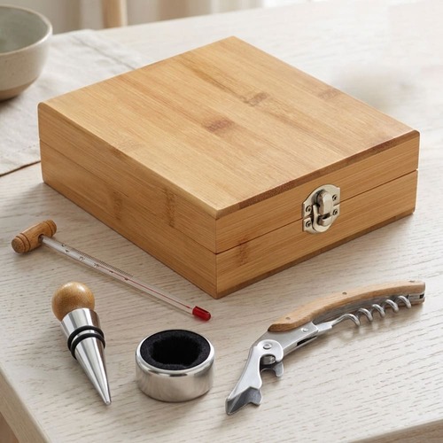 Estojo SelectWine Vinho 4 Peças Bambu