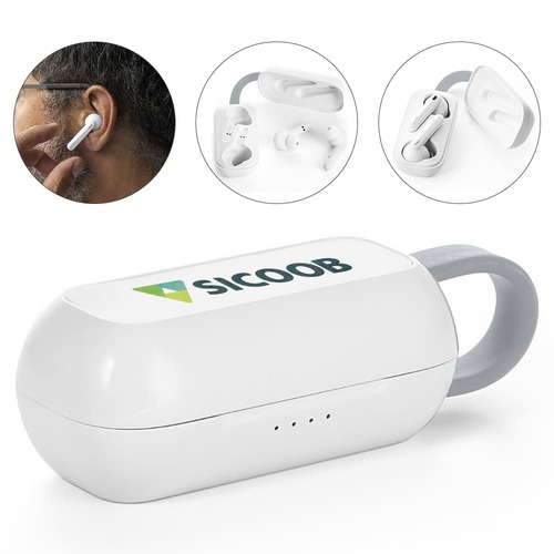 Fone Bluetooth Trilha com Estojo e Presilha em Silicone