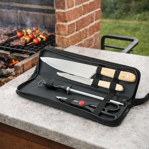 Kit Churrasco Basic Chef com 4 Peças em Estojo