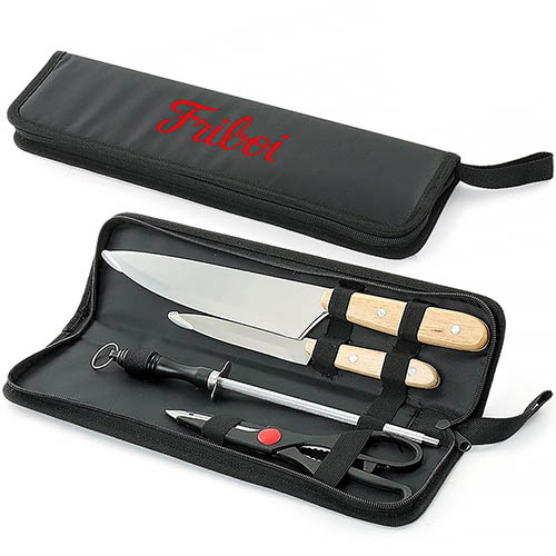 Kit Churrasco Basic Chef com 4 Peças em Estojo