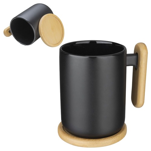 Kit Entalhe com Caderno RPET, Caneca e Porta-copos em Bambu