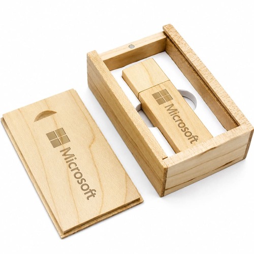 Kit Pen Drive Ecológico de Bambu 4GB