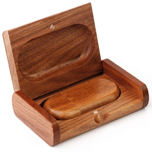 Kit Pen Drive Egg de Bambu com Estojo