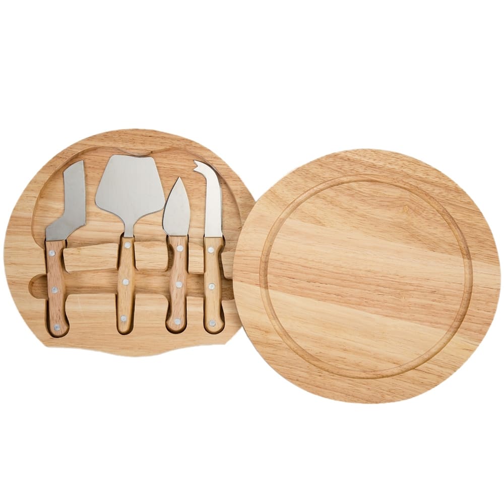 Kit Queijo Tábua Bambu 5 Peças