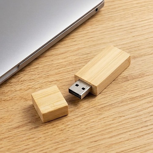 Pen Drive de Bambu Retangular 4GB