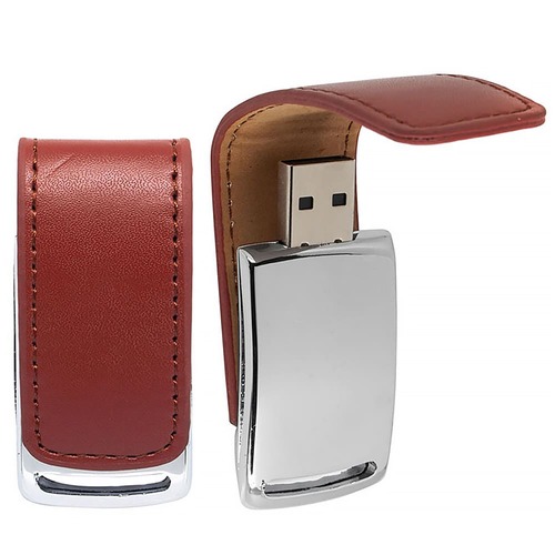 Pen Drive Fivela Couro e Metal Rady
