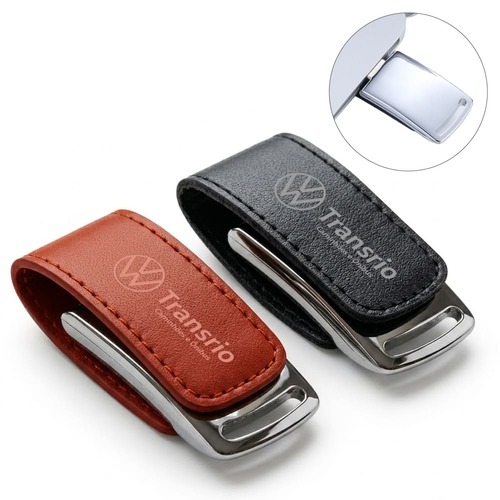 Pen Drive Fivela Couro e Metal Rady