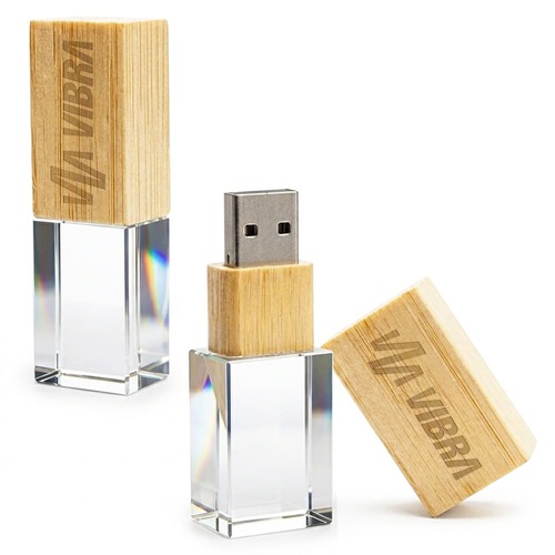 Pen Drive Free Spirit Tampa de Bambu