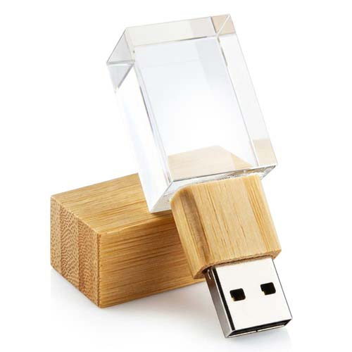 Pen Drive Free Spirit Tampa de Bambu