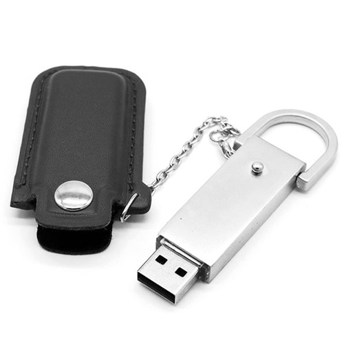 Pen Drive Metal Silvan com Capinha de Couro 4GB