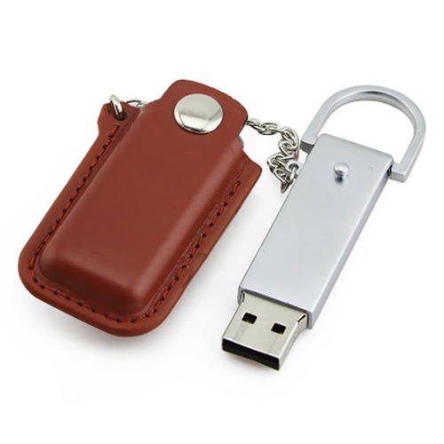 Pen Drive Metal Silvan com Capinha de Couro 4GB
