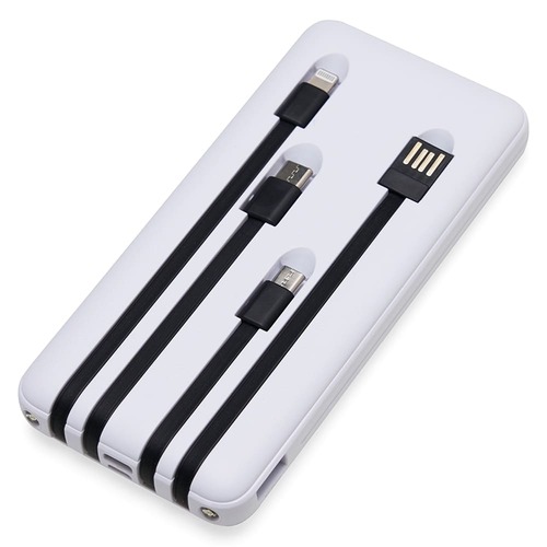 Power Bank Canivete de 10.000 mAh com Quatro Cabos