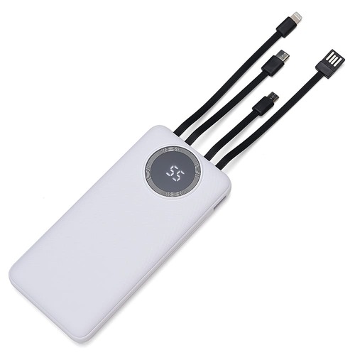 Power Bank Canivete de 10.000 mAh com Quatro Cabos
