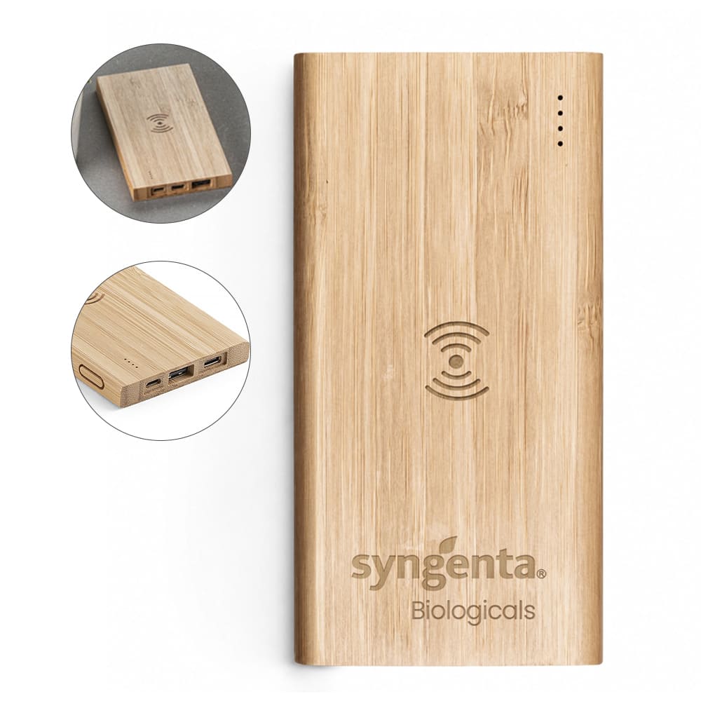 Power Bank Ciclo em Bambu com Carga por Indução